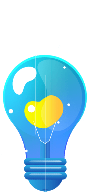 eWorld’s blue and yellow lightbulb illustration for Growth